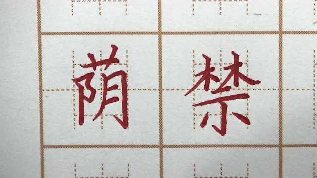 这个草字头有点怪?荫禁罢三字书写,小学四年级硬笔楷书写字书法