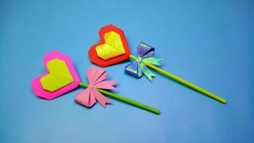 小仙女的爱心魔法杖做法超简单手工折纸视频教程