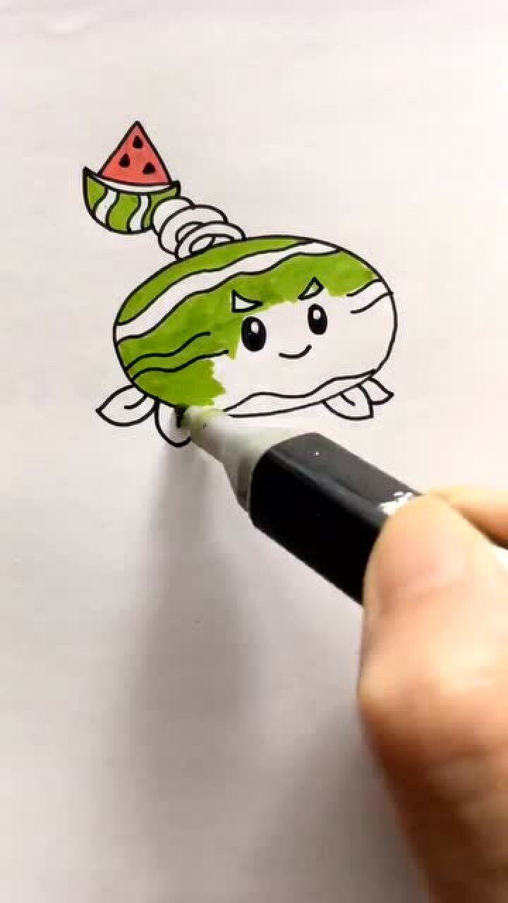 西瓜投手简笔画来了你也玩过这个游戏吗