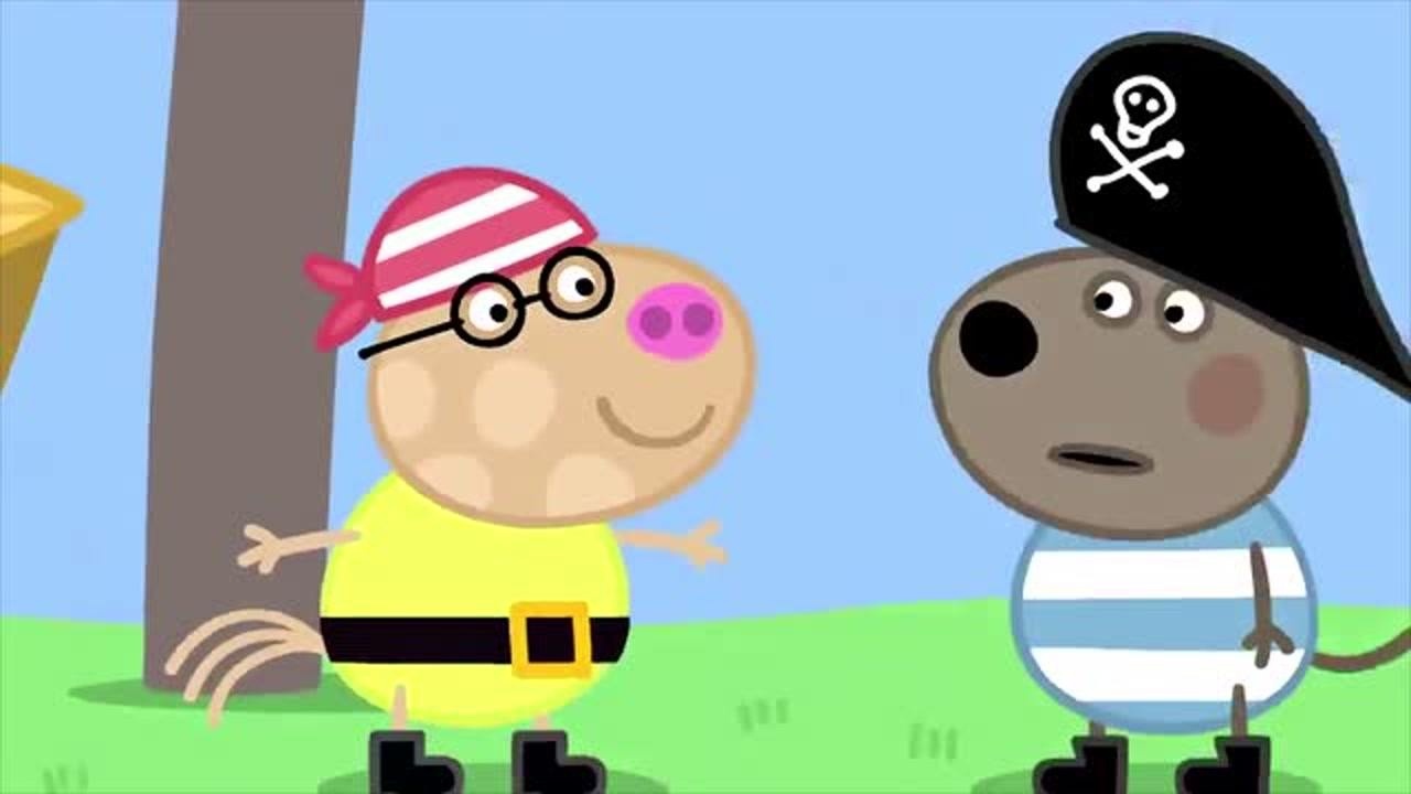 小猪佩奇:小狗丹尼,他是个小海盗,准备去寻找宝藏