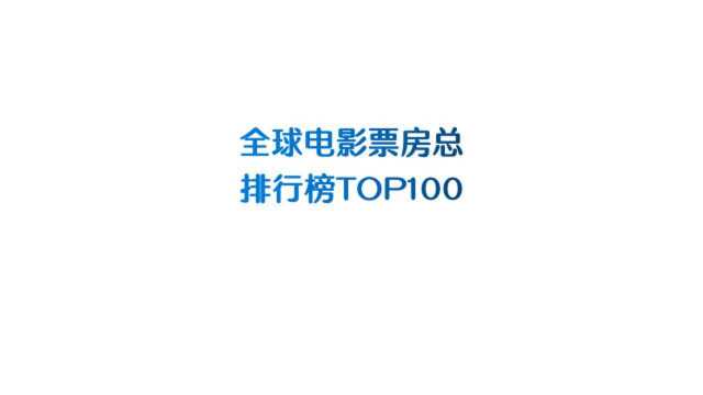 全球电影票房总排行榜TOP100