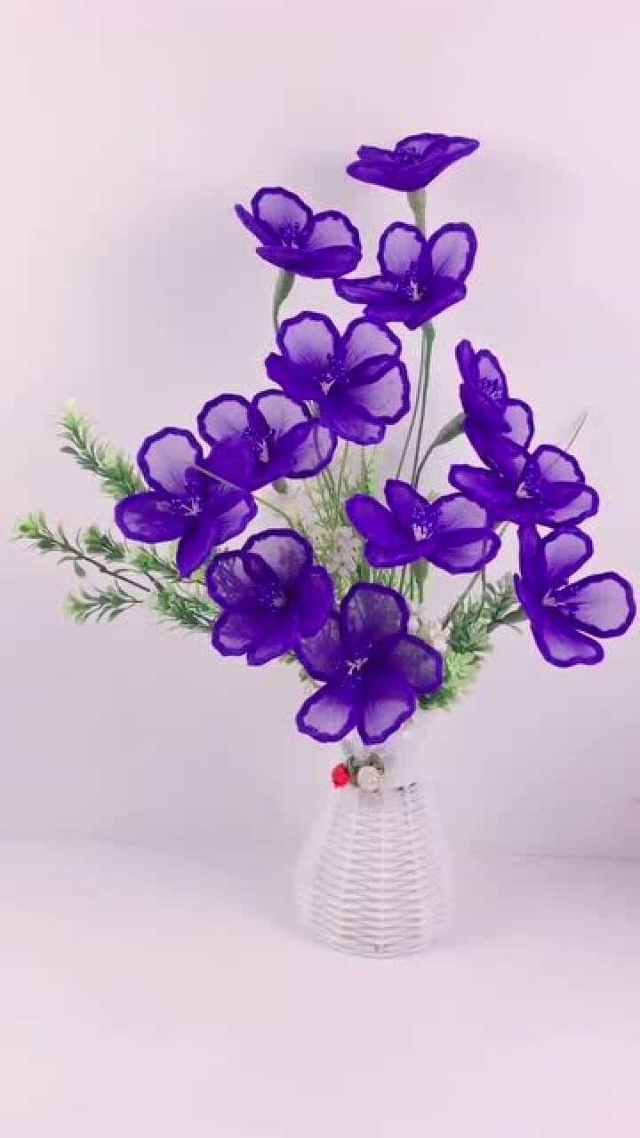 手工丝网花紫罗兰,美到令人窒息!