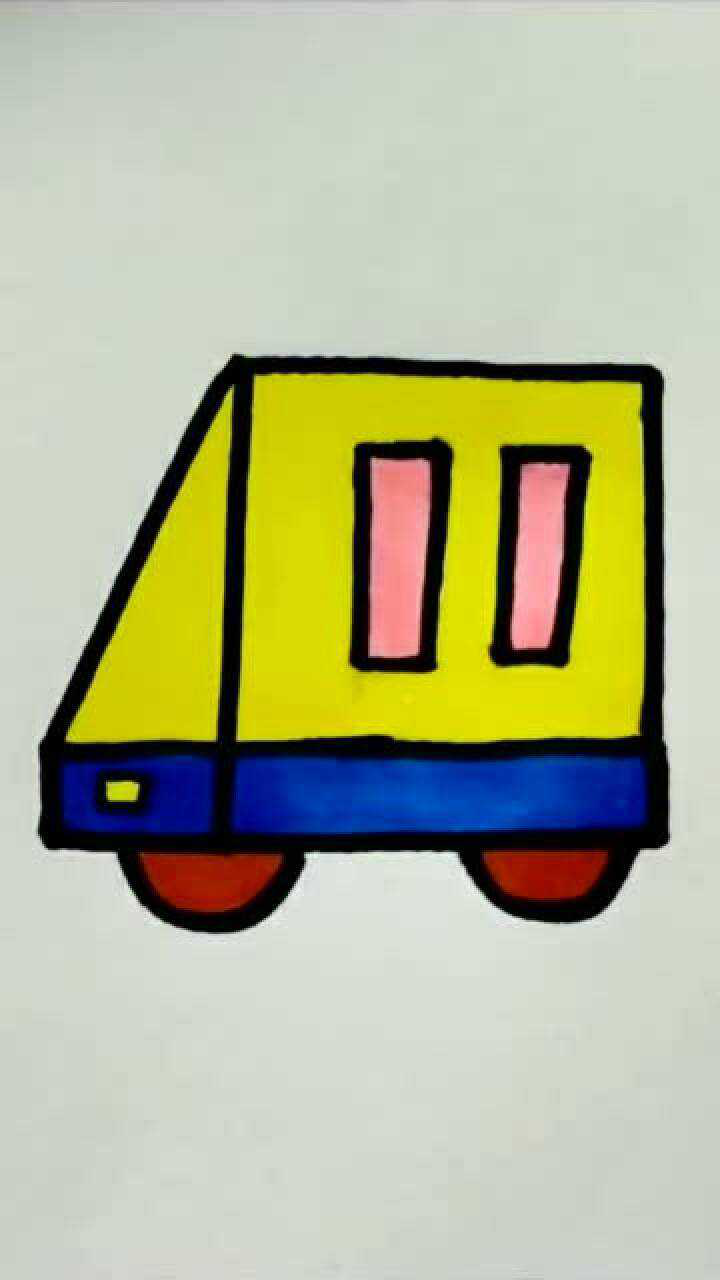 幼儿简笔画,数字"4"画小车