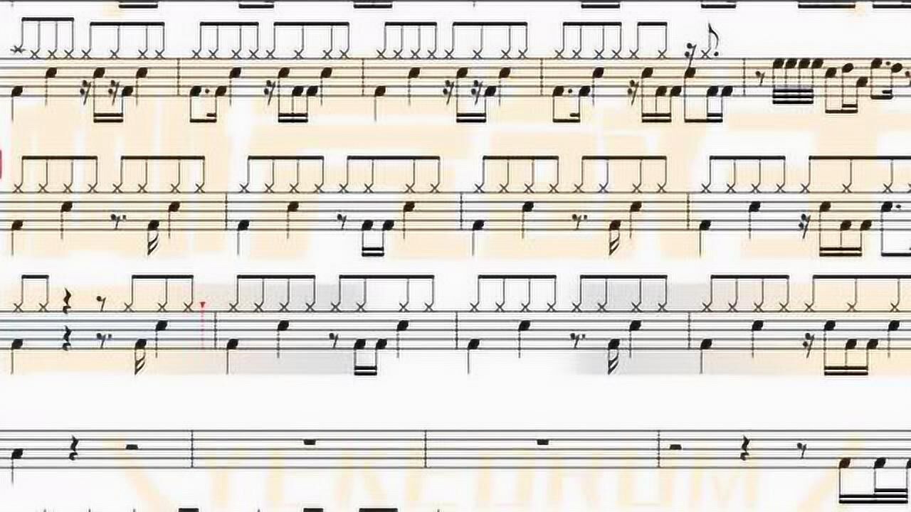 椰壳鼓手网每日一谱张韶涵破茧高清动态鼓谱架子鼓鼓谱