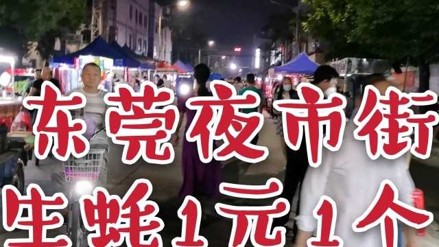 实拍东莞夜市街,生蚝一元一个,柚子十元三个,怎么这么便宜?