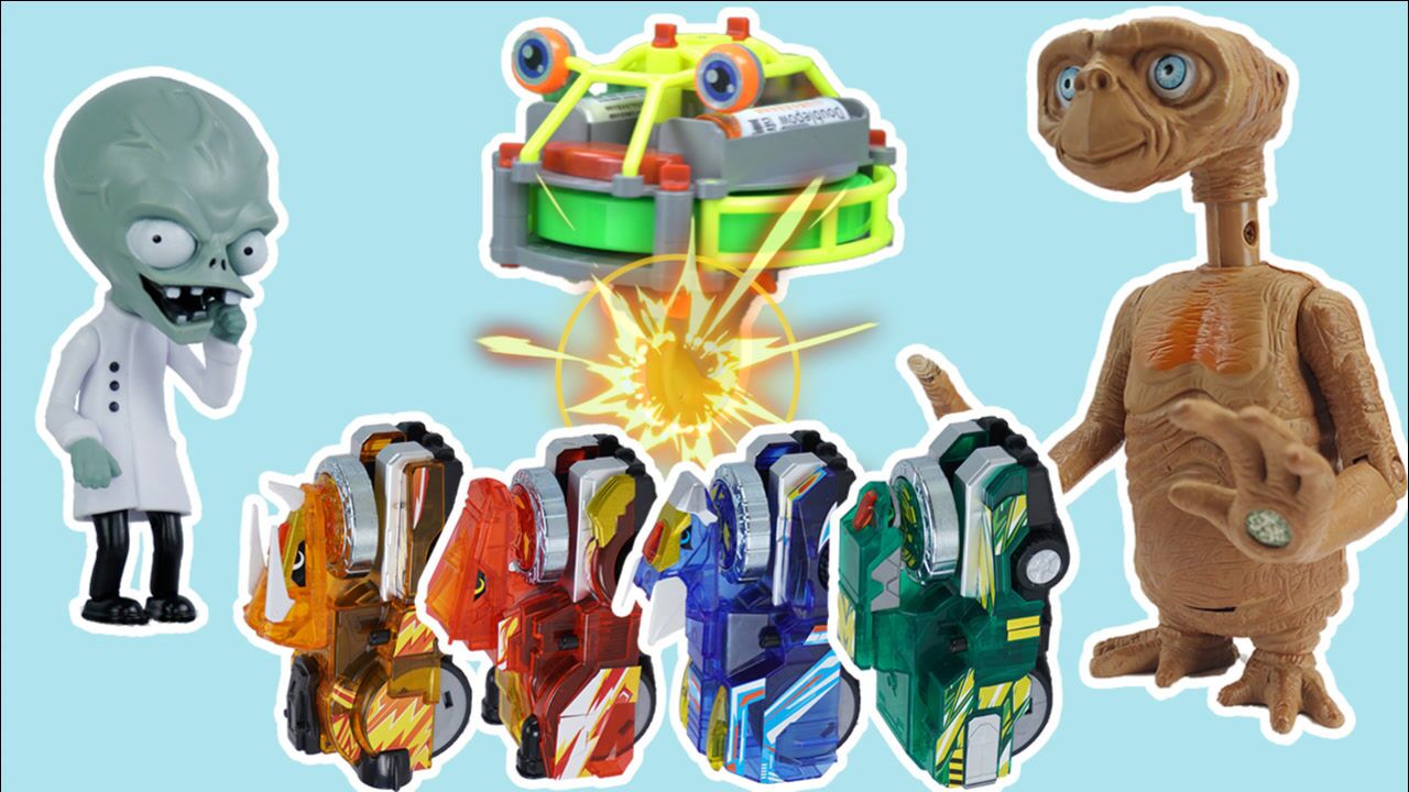 僵尸博士的舅舅送给他一个秘密武器对战心奇爆龙战车陀螺战车