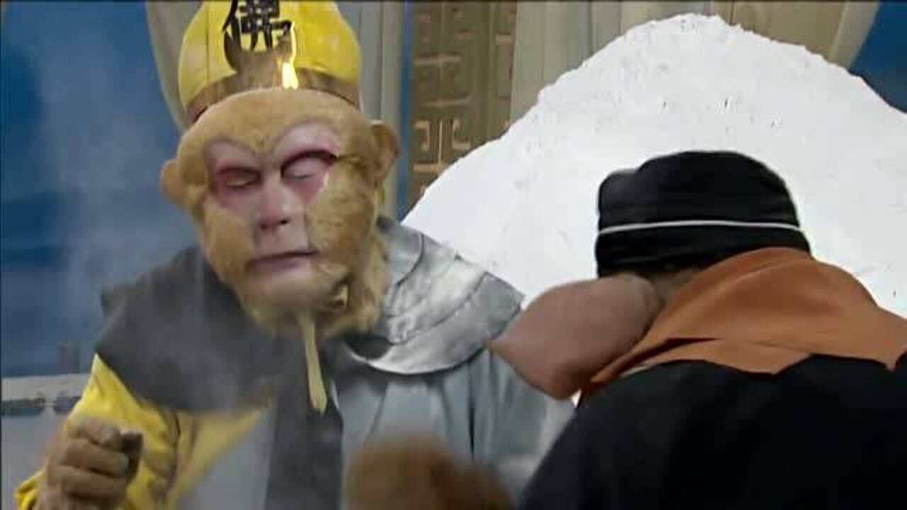 西游记猴哥带八戒吃米山和面山八戒吃撑了也没能吃干净