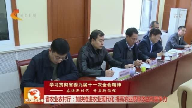 河北省农业农村厅:加快推进农业现代化 提高农业质量效益和竞争力