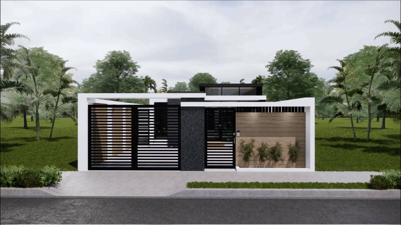 现代单层房屋展示(房屋7x14米)