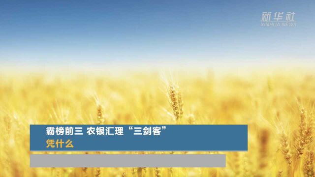 霸榜前三 农银汇理“三剑客”凭什么