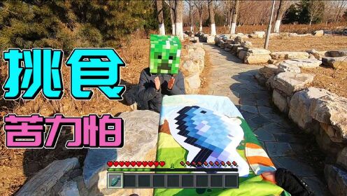 我的世界真人挑食的苦力怕mc现实版生存游戏