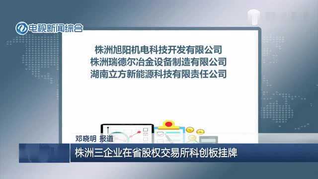 株洲三企业在省股权交易所科创板挂牌