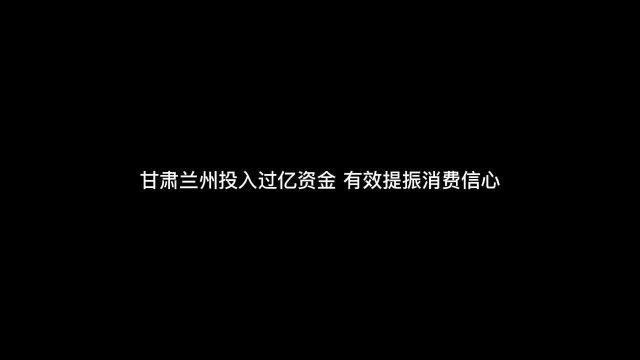 甘肃兰州投入过亿资金 有效提振消费信心