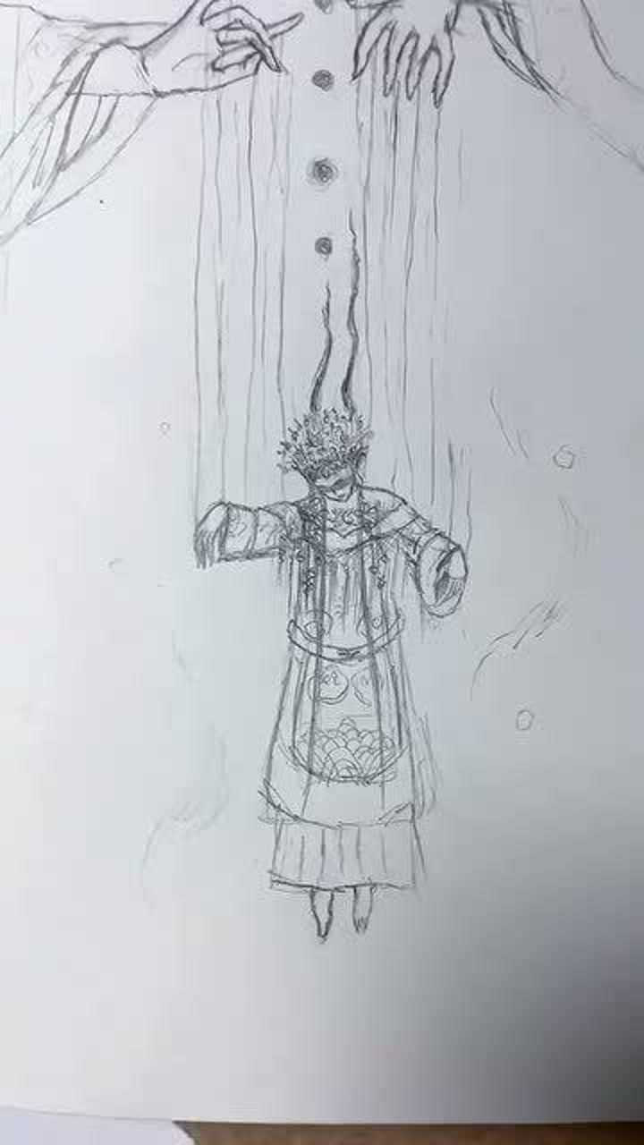 你只看到了草稿到线稿几秒,可你看不到为了画戏服我科普了凤冠蟒袍