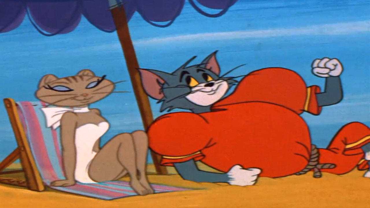 猫和老鼠:汤姆为和美女约会,用气球冒充肌肉,一动就飘起来