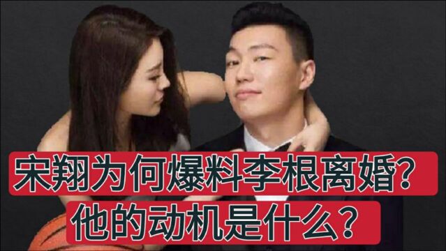 宋翔为何要爆料李根离婚?他的动机到底是什么?