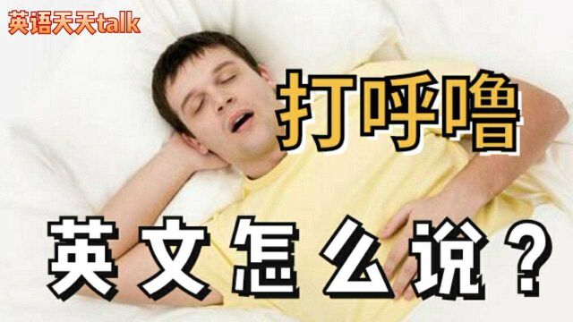 睡觉“打呼噜”老外英语怎么说?Do you know