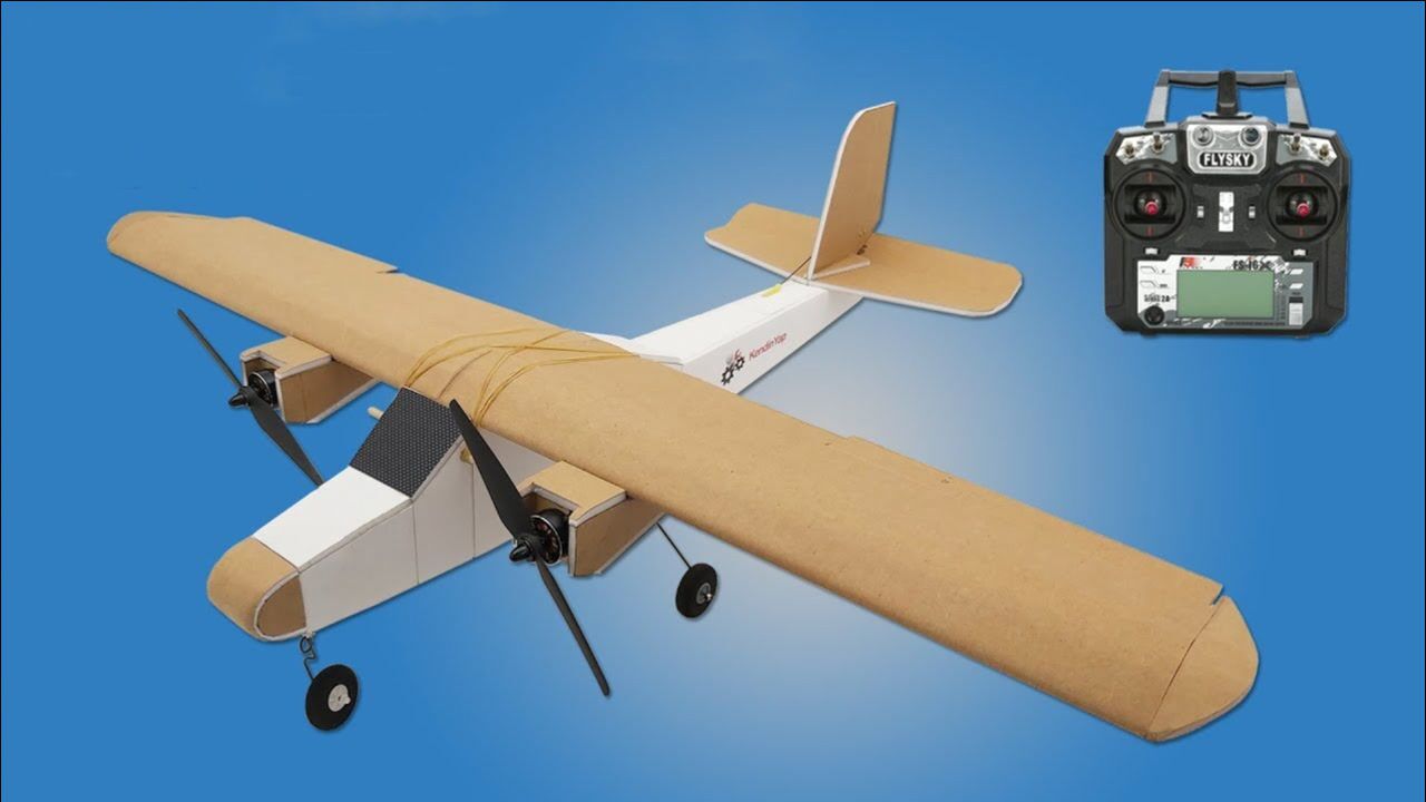 教你如何用纸板制作双引擎遥控飞机模型