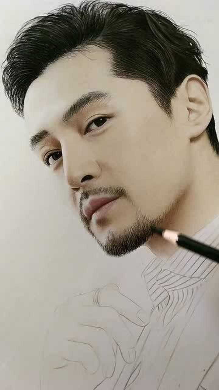 手绘明星胡歌,喜欢这帅气,戏又好的男演员!