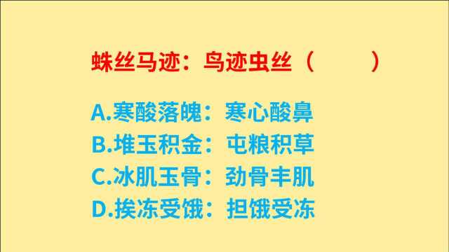 公务员考试,蛛丝马迹、鸟迹虫丝,哪对成语逻辑关系合理