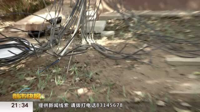 闹心!小区多处光缆被剪断 民警现场调查