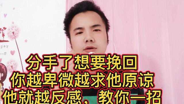 分手了想要挽回,教你一招,轻松搞定