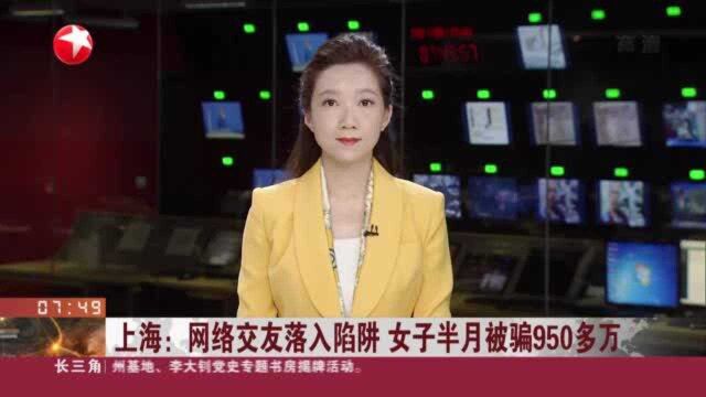 上海:网络交友落入陷阱 女子半月被骗950多万