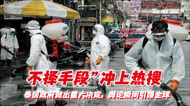 “不择手段”冲上热搜,泰国政府做出重大决定,舆论瞬间引爆全球