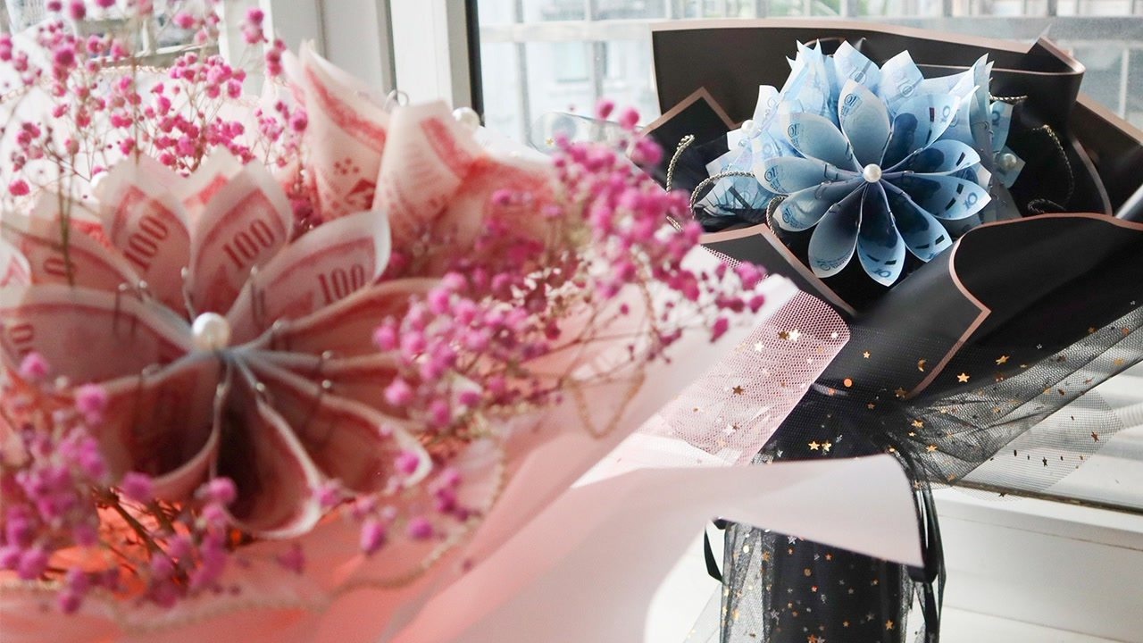 有钱花花束diy教程_腾讯视频