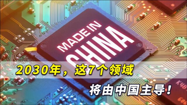 2030年,这7个领域将由中国主导!中国芯片将上升到最高位置