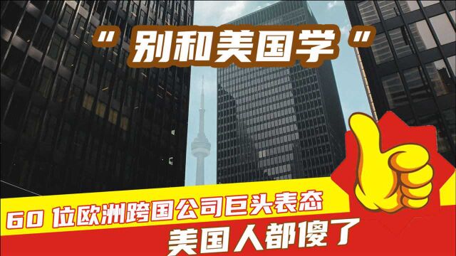 “别和美国学”,60位欧洲跨国公司巨头表态,美国人都傻了