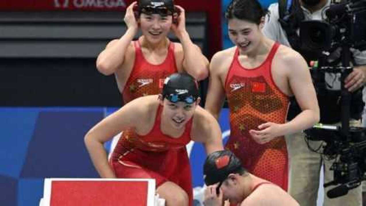 中国女子泳队巅峰时刻，东京奥运会女子4×200米自由泳接力比赛视频完整版！_高清