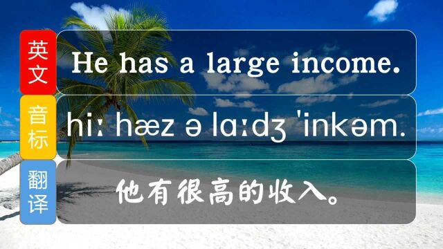 他有很高的收入,用英语如何这样表达,发音听力都要掌握