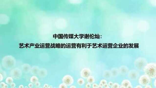 中传谢伦灿:艺术产业运营战略的运营有利于艺术运营企业的发展