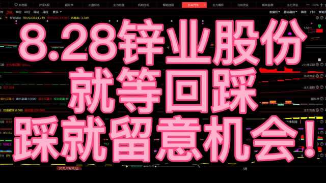 8.29锌业股份,就等回踩,踩就留意机会!