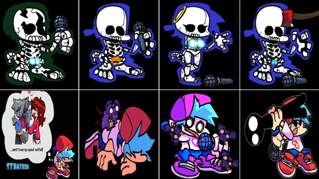 周五夜放克多个人物挑战男朋友bf被打败合集