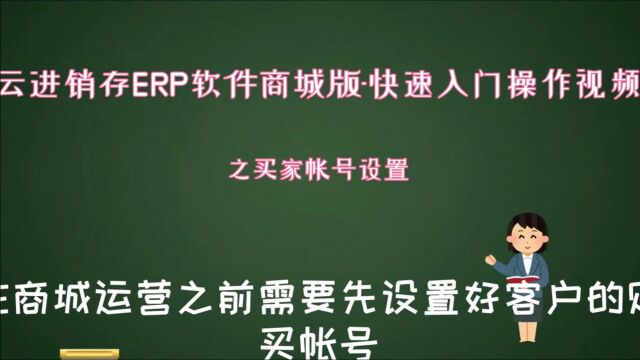 云进销存ERP软件商城版快速入门操作视频之买家帐号设置