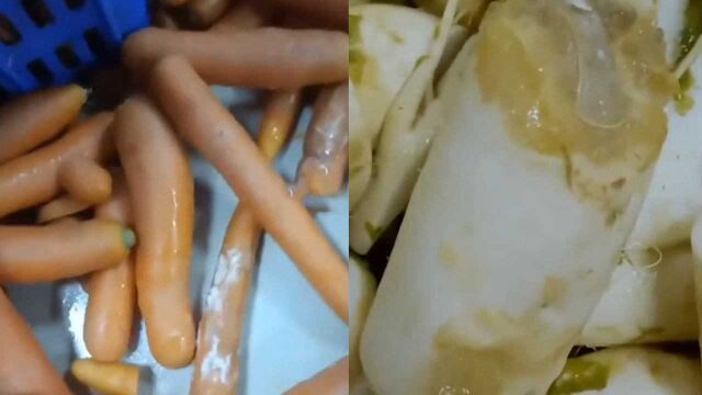 网传汨罗一小学食堂使用变质食材 老师:没有放到菜里面