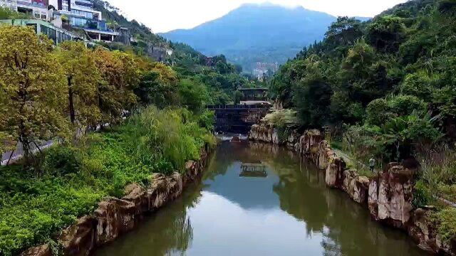 航拍福州连江县潘渡镇白岩村溪水,风景优美,是游玩好地方!