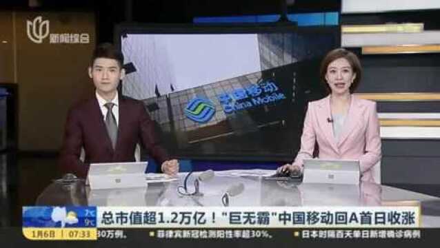 总市值超1.2万亿!“巨无霸”中国移动回A首日收涨