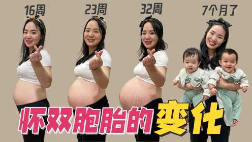 怀双胞胎肚子有多大？这视频太珍贵了！