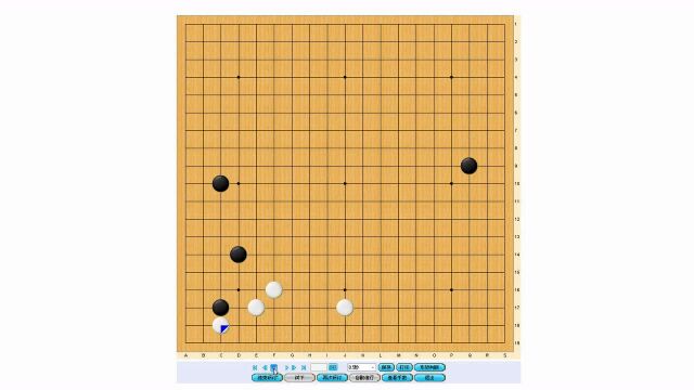 围棋:三三占角位置低,大飞挂时大飞应.