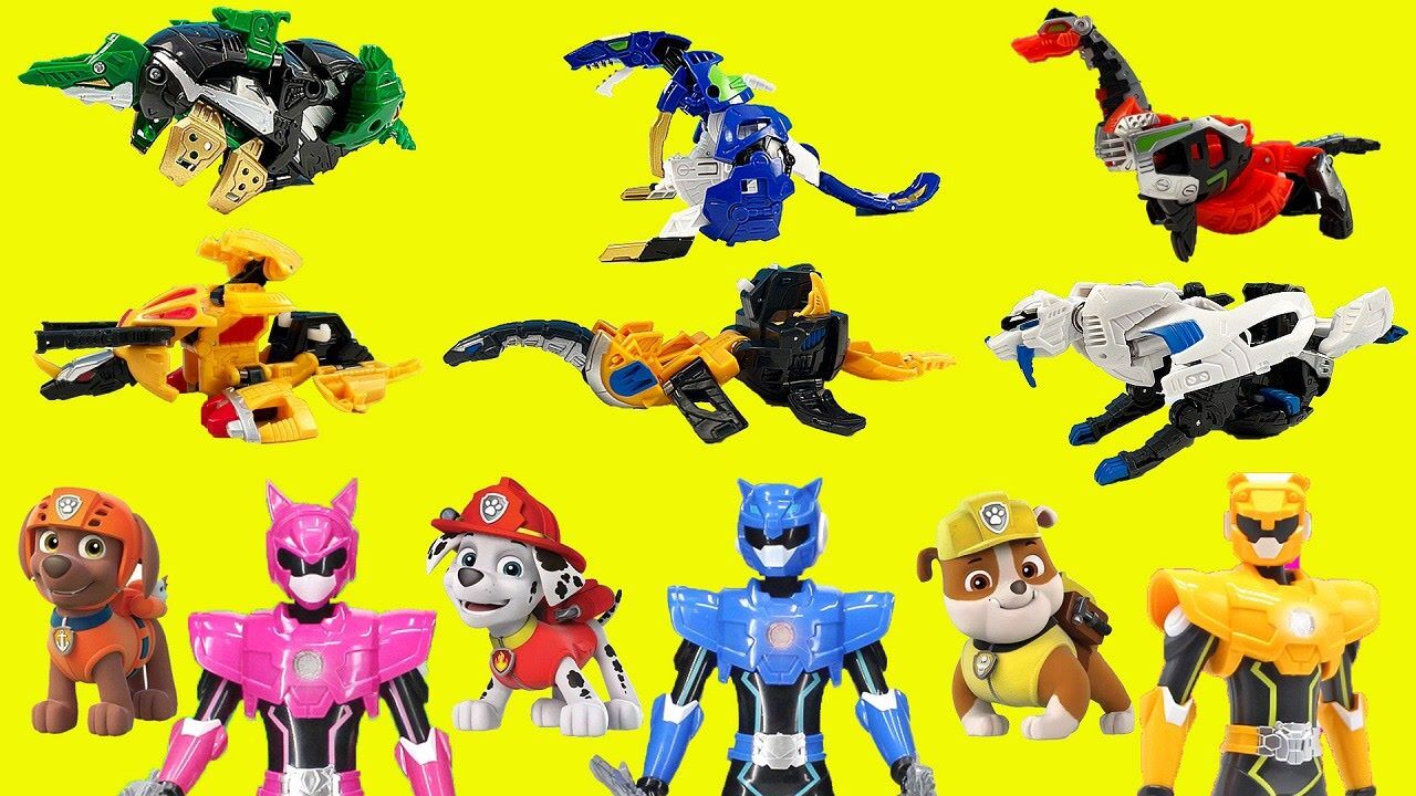 汪汪队和迷你特工队成员过传送门变成咖宝蛋神玩具