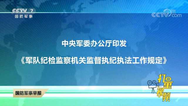 中央军委办公厅印发《军队纪检监察机关监督执纪执法工作规定》