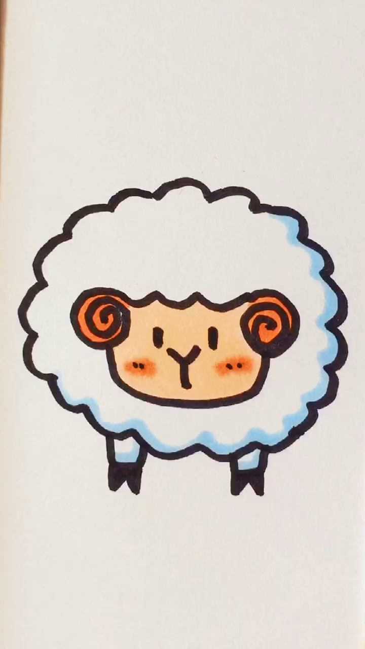 学画小绵羊简笔画