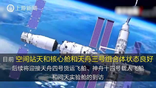 航天员回来了空间站仍在忙碌 天舟三号从空间站后端绕前端对接