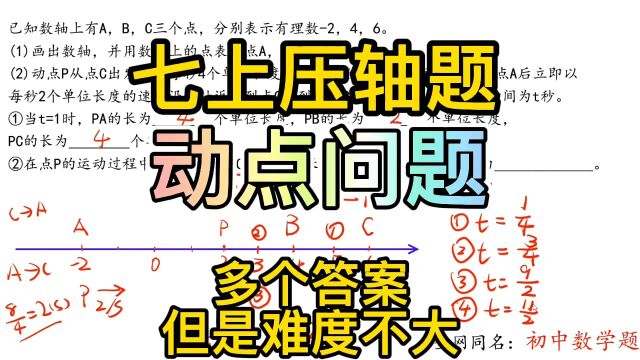 初一压轴题,七年级压轴题,初中数学,七年级动点问题