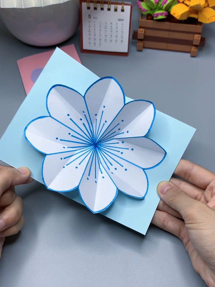 好看的立体开花贺卡,简单易学,母亲节送给妈妈
