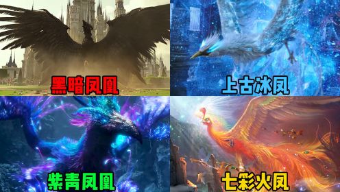 这四个版本的神兽凤凰，你觉得哪个更厉害？七彩火凤凰太美了