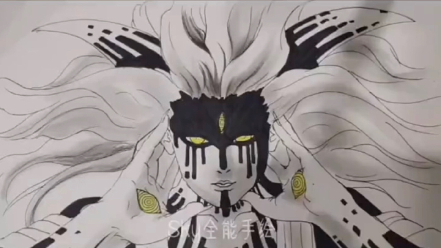 手绘火影忍者动漫人物大筒木